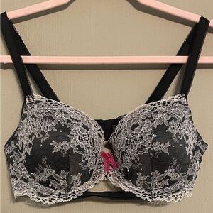 Elegant Lace Black and White Victoria Secret Bra